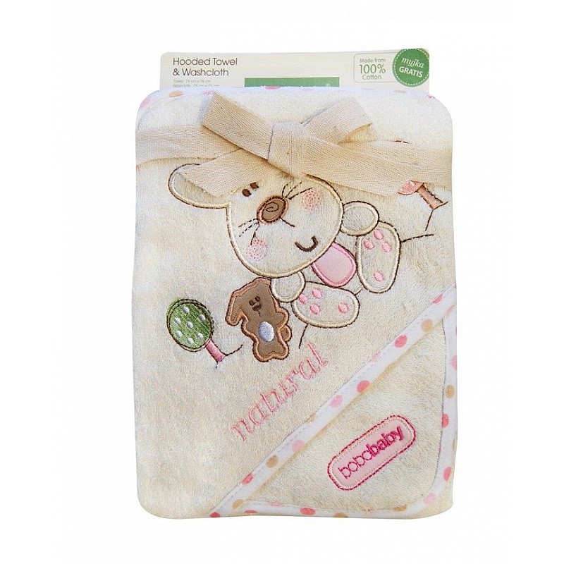 BOBOBABY Eco hooded towel 76x76sm RABBIT, OKR-ECOM