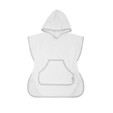 BOCIOLAND hooded baby poncho 55x60cm, white BL185