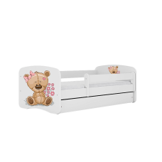 KOCOT KIDS Bed babydreams white teddybear flowers with drawer with mattress 160/80