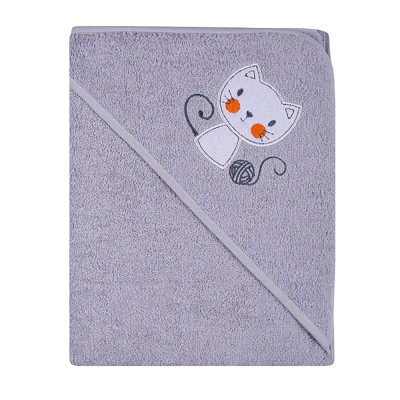 DUET BABY hooded towel HAFT II, 215 (742159) CAT grey