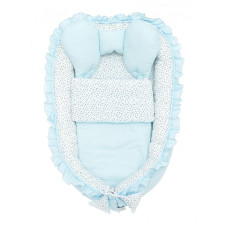 BELISIMA nest for the newborn with a blanket CONFETTI P02-0631, turquoise