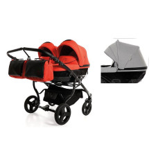 JUNAMA DIAMOND DUO 2in1 stroller for twins, 07 gray / black