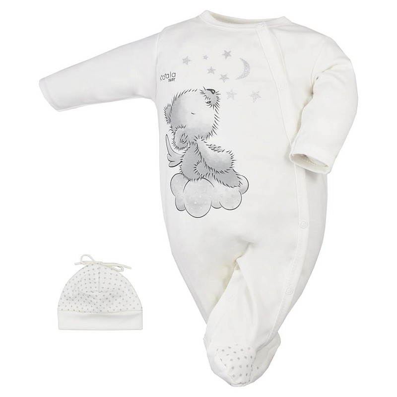 KOALA ANGEL romper with long sleeves and a hat size 62, 08-982 ecru