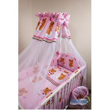 ANKRAS BABY bed linen of 6 parts 120x90 / 180 cm - Pink