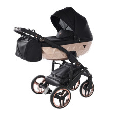 JUNAMA FLUO V3 SATIN Universal stroller 2in1, col. 02 BLACK + COPPER