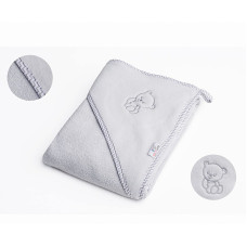 BOCIOLAND Hooded Towel 100x100cm BEAR grey BOC0110