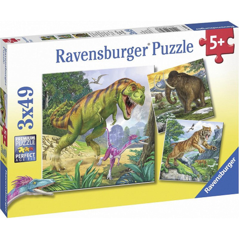 Ravensburger puzzle 3x49 Dinosaurs R 09358