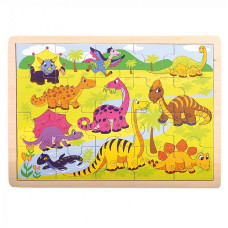 BINO wooden puzzle Dinosaurs 10m+ 88079