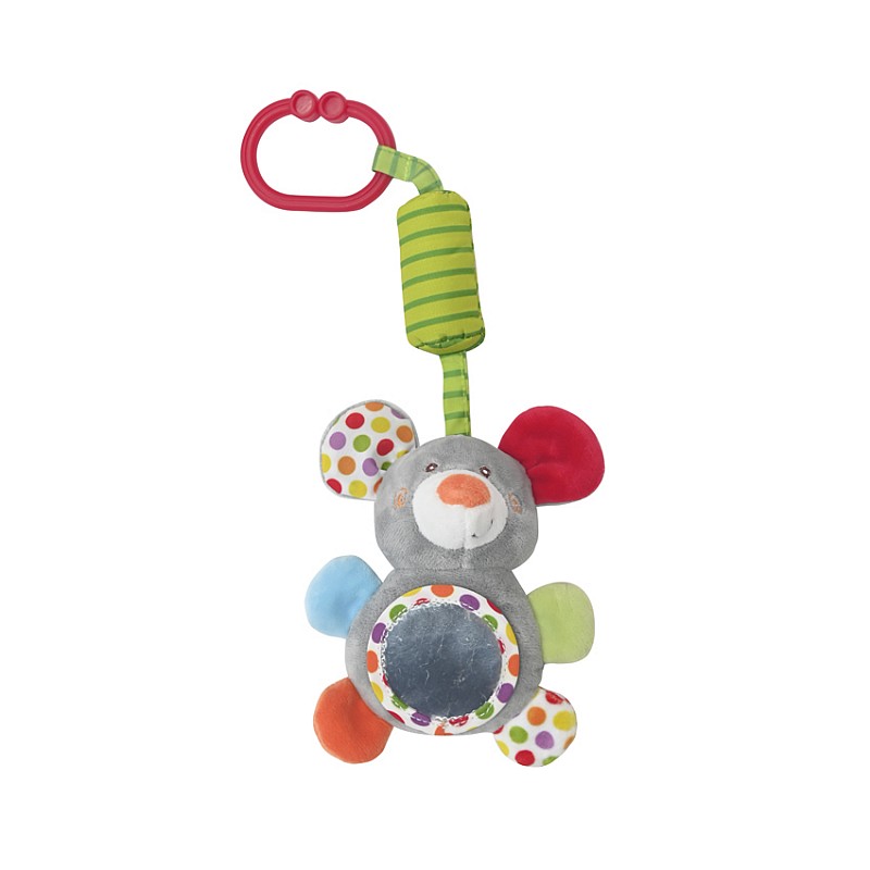 LORELLI Hanging toy with rattle CAMPANULA - GREY MOUSE, 1019135 0003