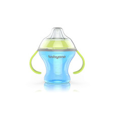 BABYONO NATURAL NURSING Mug-pot with a silicone spout 180ml 3m + 1456 blue