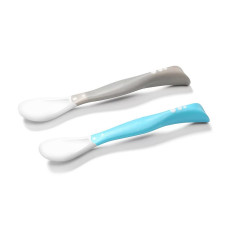 BABYONO Lozhka with flexible handle 6m + 2 pcs. 1066/01 gray-blue