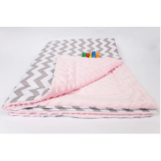 ANKRAS MINKY ZigZag Plaid 75x100cm gray pink