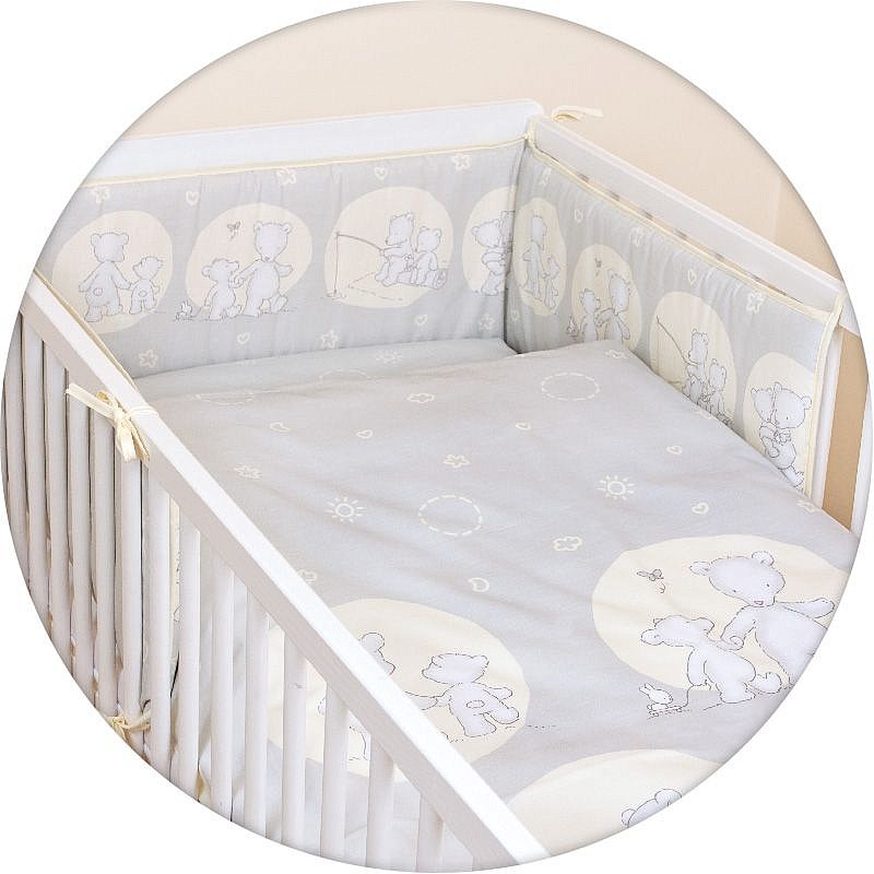 CEBABABY bed linen 3 pieces 135x100sm PAPA BEAR GREY