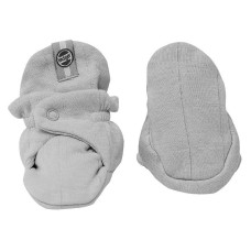 Lodger Slipper Solid cotton slippers with buttons, Mist, 3-6 months. SLC 052