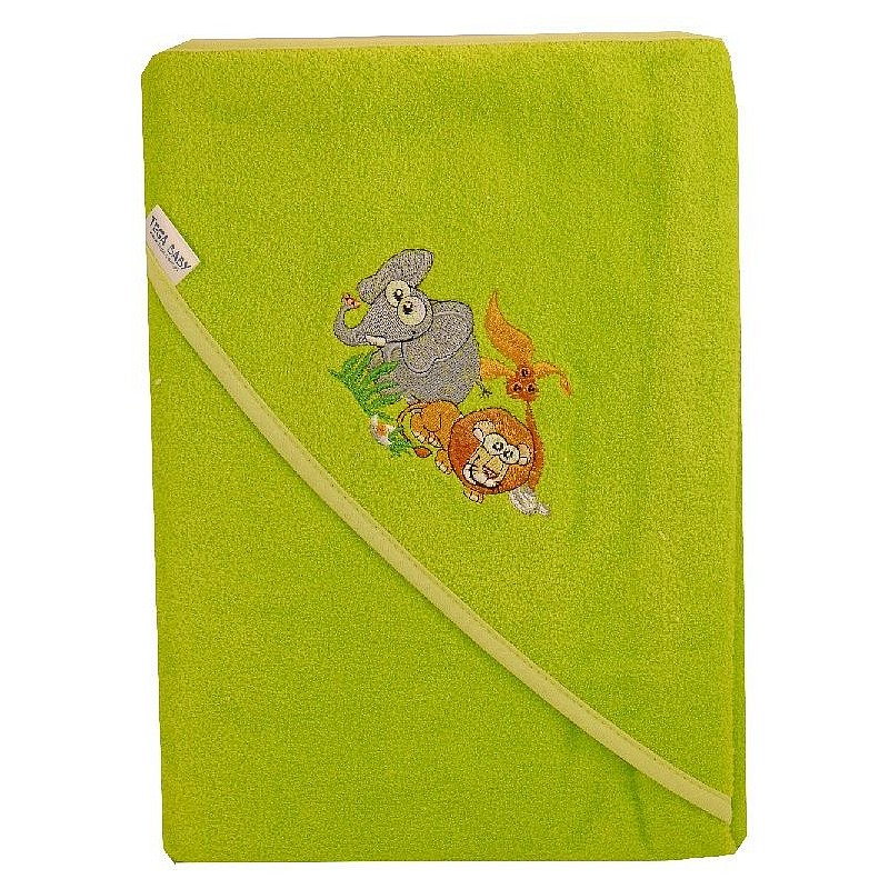 TEGA BABY SAFARI towel with hood 80x80cm green