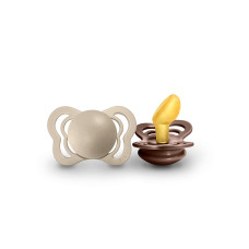 BIBS COUTURE Vanilla / Mocha natural rubber pacifier 6-18m. 2 pcs.