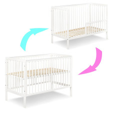 KLUPS TIMI cot with a safety rail 120х60cm, white