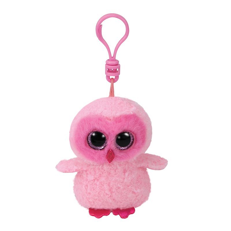 TY Beanie Boos Toy - keychain PINK OWL TWIGGY 8cm, TY35039