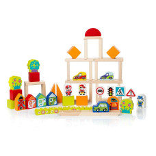 CUBIKA set of wooden blocks Town for boys, 13913