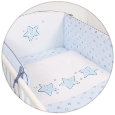 CEBABABY bed linen 3 pieces with embroidery 135h100sm STARS BLUE