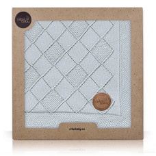 CEBABABY Knitted blanket in gift box 90x90cm Rice stitch mint