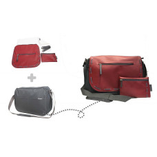 Le Modulo Baby bag with accessories and the upper part, Red Elegant