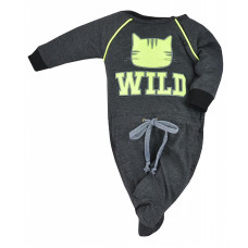 KOALA WILD romper with long sleeves 68 size, 08-026 grey/green