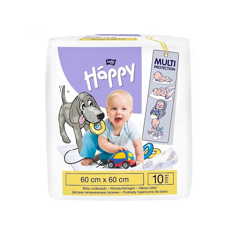 HAPPY diapers, 60x60sm, 10pc.