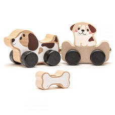 CUBIKA Wooden trains Puppies 18M+ 15443