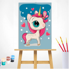 TSVETNOY Painting set by numbers 20x30cm Magic Unicorn, MC1097e