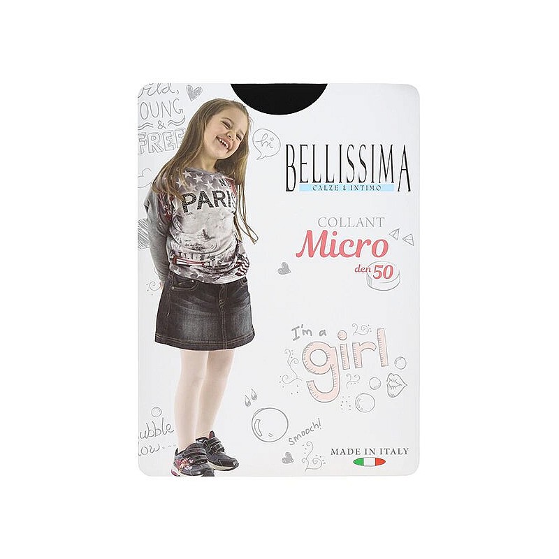 BELLISSIMA Tights for girls MICRO 50 nero 4 - 116, 128, 140, 152, 164 cm