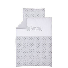 CEBABABY bed linen 2 piece with embroidery 135x100sm STARS GREY