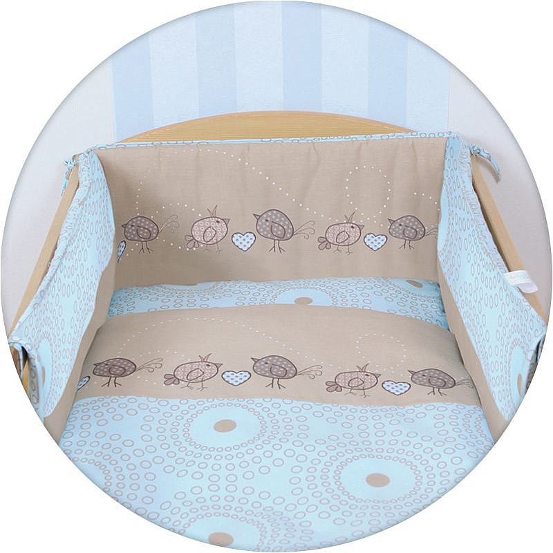 CEBABABY bed linen 3 pieces 135x100sm LUX BIRDIES BROWN