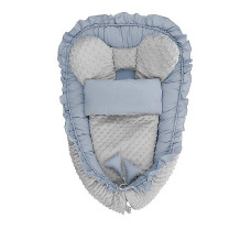 BELISIMA MINKY MYSZKI nest for the newborn with a blanket, P02-0179 blue