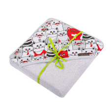 DUET BABY hooded towel BAMBOO 100x100cm, 707 grey