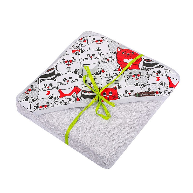 DUET BABY hooded towel BAMBOO 100x100cm, 707 grey