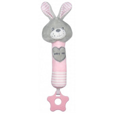 BABY MIX Toy with Squeaker 6m+ RABBIT, STK19392PR pink