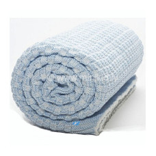 WALLABOO Baby blanket EDEN from organic cotton, 70x90 cm, sky blue