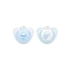 NUK Blue and Rose Silicone pacifier orthodontic shape 6-18m Baby Blue 2 pcs. SU77 10736160 blue