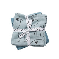 Done by Deer swaddle cloths, 2 pcs, 70×70 cm, “Contour” collection, blue