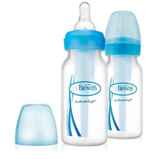 DR.BROWNS Narrow-Neck Options Standart feeding bottle with a narrow neck 0m + 120ml. 2 pcs. blue SB42405-ESX