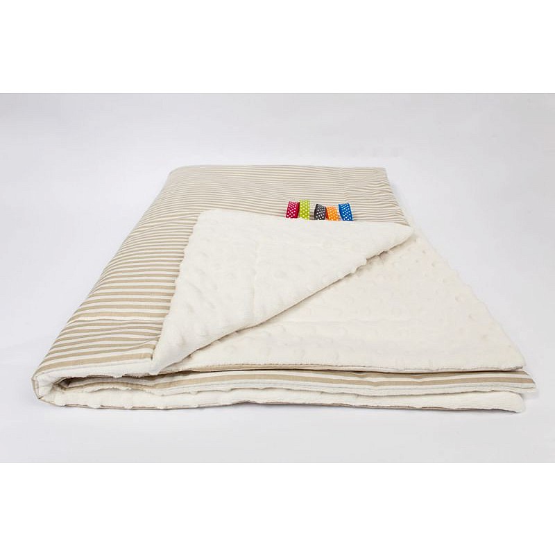 ANKRAS MINKY Stripes blanket 75x100cm beige cream