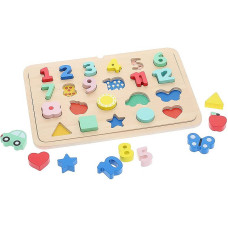 Numbers, Shapes, and Colors Wooden Tray Puzzle