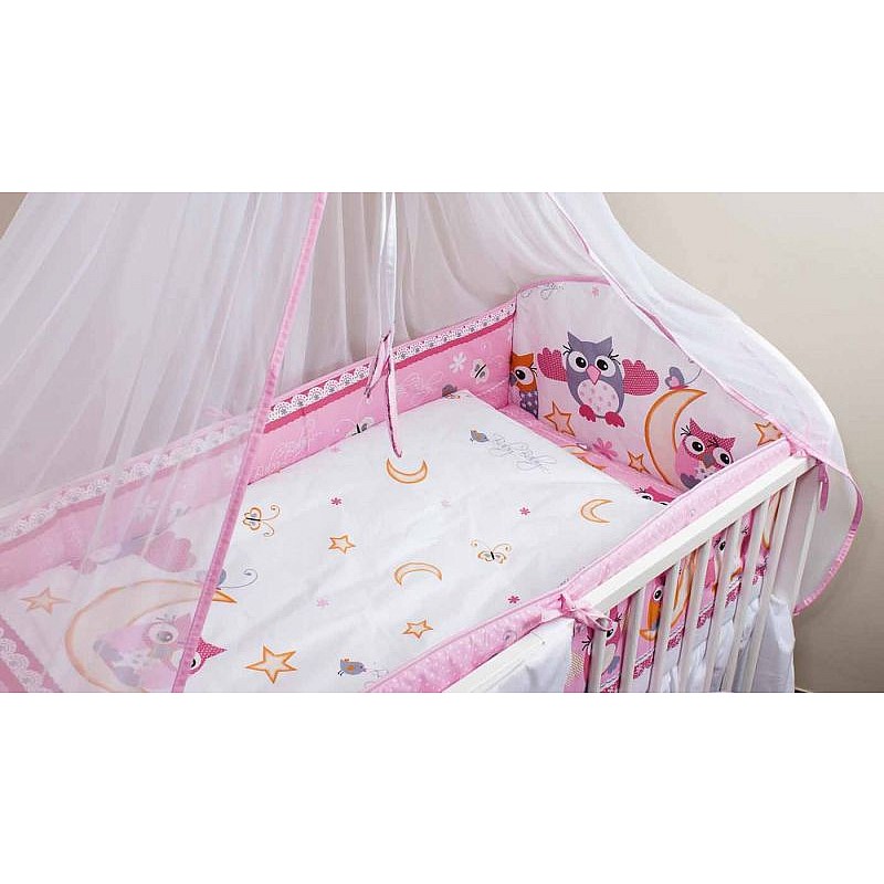 ANKRAS rim for cots Owl 360sm - pink