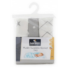 LORELLI muslin blanket 3pcs. 80x80cm GREY MIX 1034010 1903