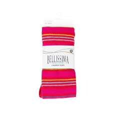 BELLISSIMA Childrens tights 86/92 size, B413 Fuchsia-stripes