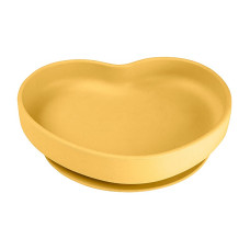 CANPOL BABIES silicone plate with suction cup, heart, 6m+, 80/309_yel