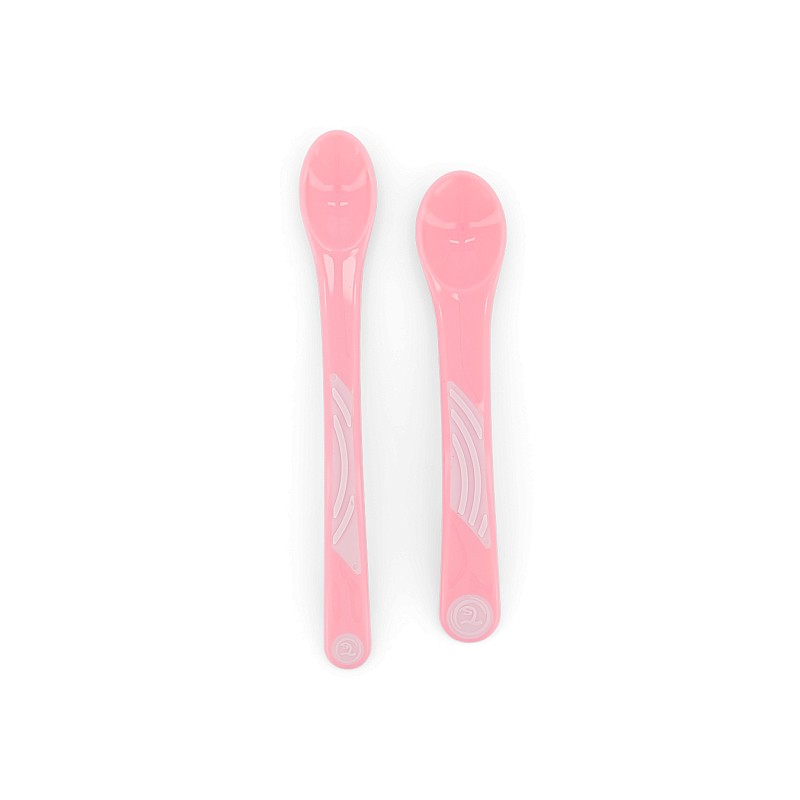 Twistshake 2x Feeding Spoon Set 6+m Pastel Pink