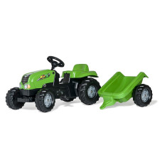 ROLLY TOYS Pedal tractor with trailer Rolly Kid 012169 green