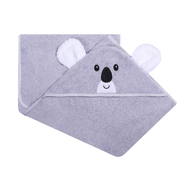 DUET BABY Hooded Towel ANIMALS, 324 KOALA grey